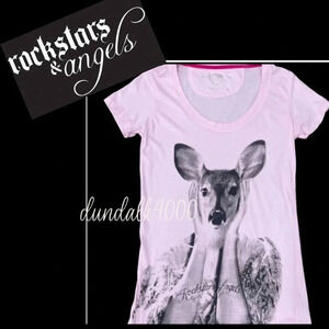 Rockstars & Angels Bambi T-Shirt Angels Cut Rosa Damen M L